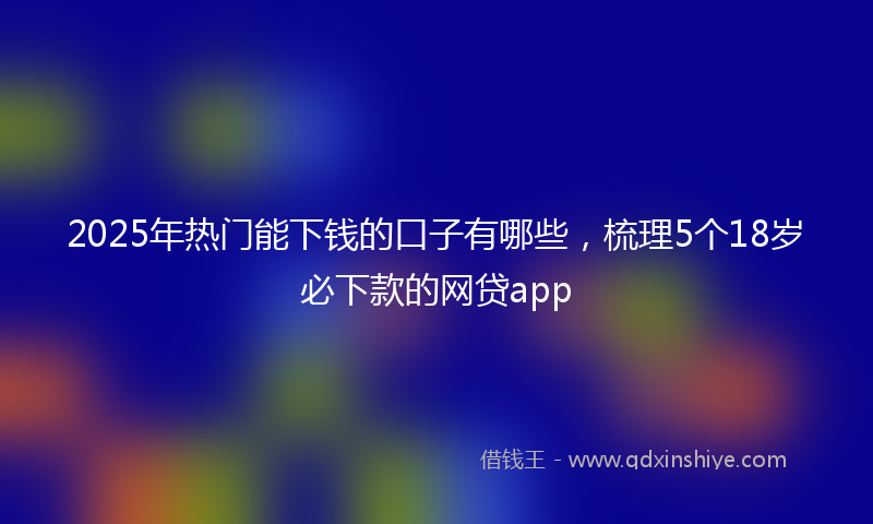 2025年热门能下钱的口子有哪些，梳理5个18岁必下款的网贷app