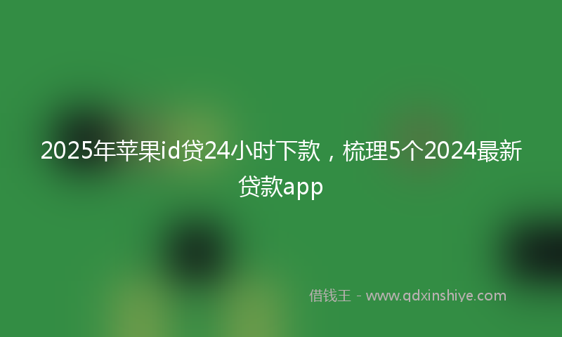 2025年苹果id贷24小时下款，梳理5个2024最新贷款app