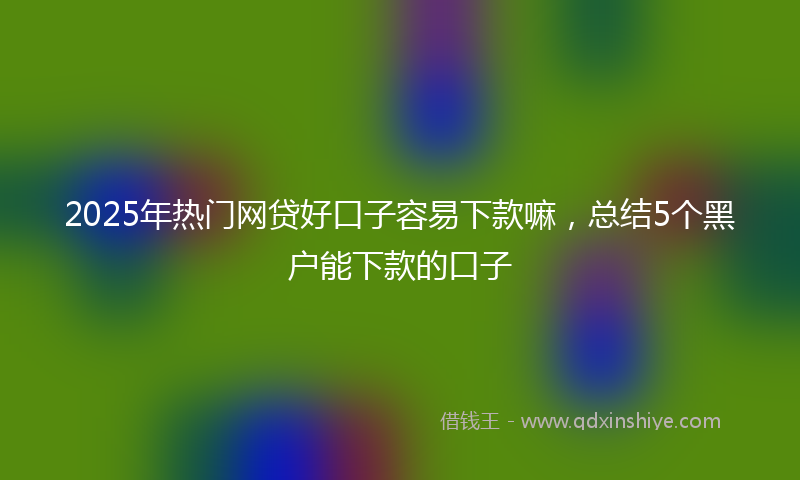 2025年热门网贷好口子容易下款嘛，总结5个黑户能下款的口子