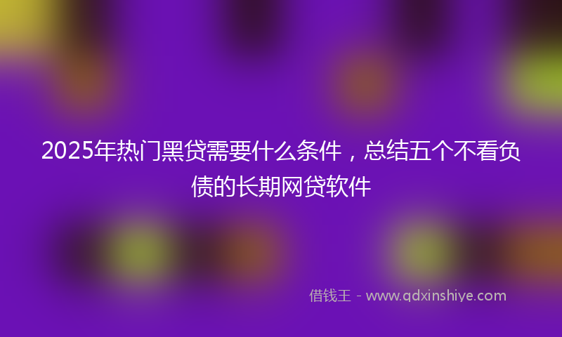 2025年热门黑贷需要什么条件，总结五个不看负债的长期网贷软件