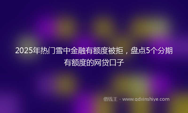 2025年热门雪中金融有额度被拒，盘点5个分期有额度的网贷口子
