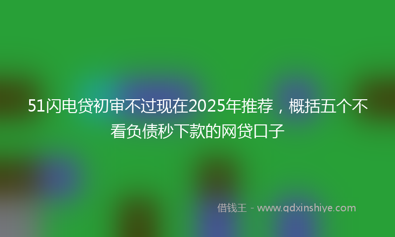 51闪电贷初审不过现在2025年推荐，概括五个不看负债秒下款的网贷口子