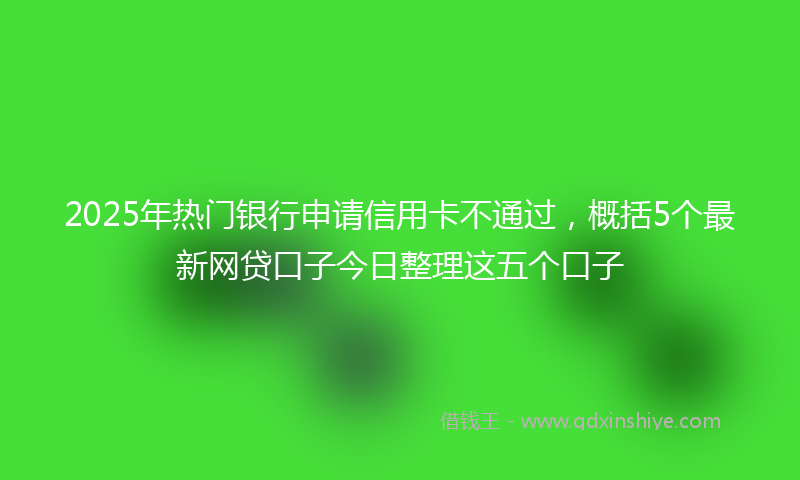 2025年热门银行申请信用卡不通过，概括5个最新网贷口子今日整理这五个口子
