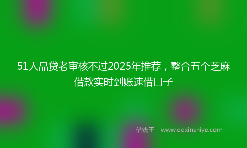 51人品贷老审核不过2025年推荐，整合五个芝麻借款实时到账速借口子