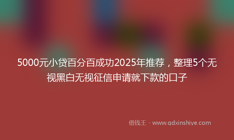 5000元小贷百分百成功2025年推荐,整理5个无视黑白无视征信申请就下款的口子