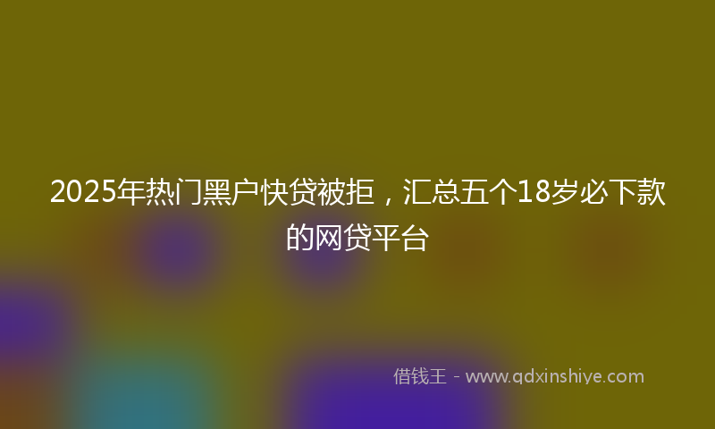 2025年热门黑户快贷被拒,汇总五个18岁必下款的网贷平台
