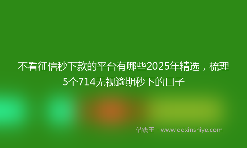 不看征信秒下款的平台有哪些2025年精选，梳理5个714无视逾期秒下的口子