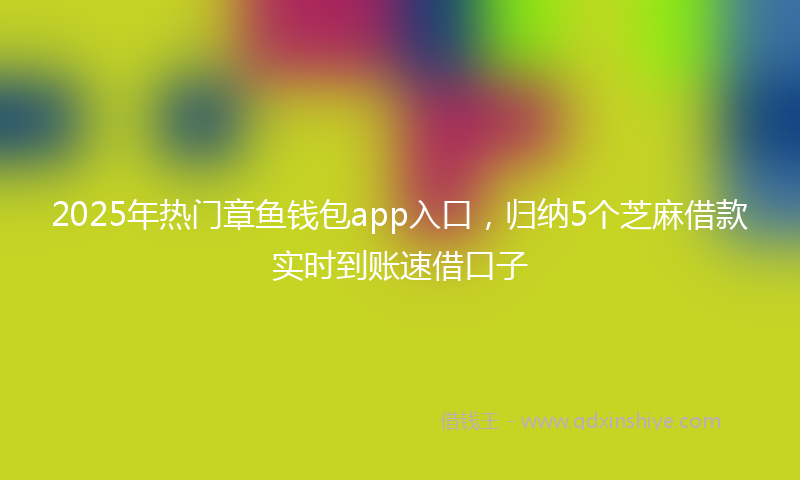 2025年热门章鱼钱包app入口，归纳5个芝麻借款实时到账速借口子