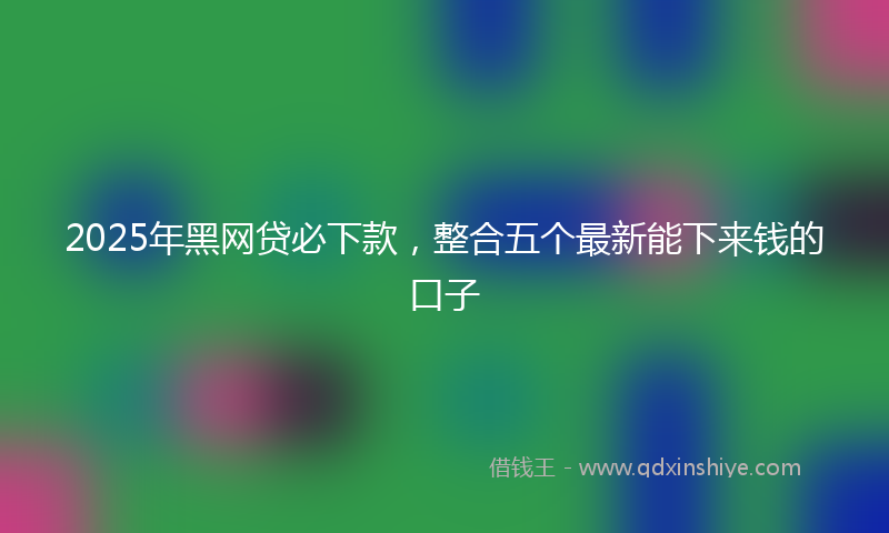 2025年黑网贷必下款，整合五个最新能下来钱的口子