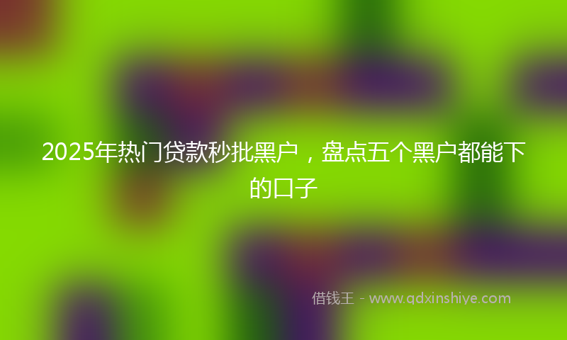 2025年热门贷款秒批黑户，盘点五个黑户都能下的口子