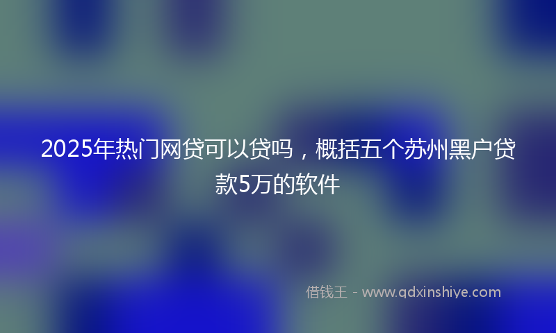 2025年热门网贷可以贷吗，概括五个苏州黑户贷款5万的软件