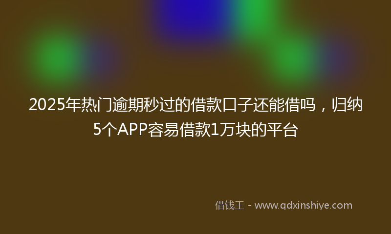 2025年热门逾期秒过的借款口子还能借吗，归纳5个APP容易借款1万块的平台