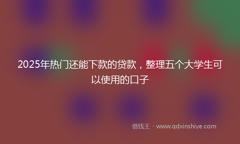2025年热门还能下款的贷款，整理五个大学生可以使用的口子