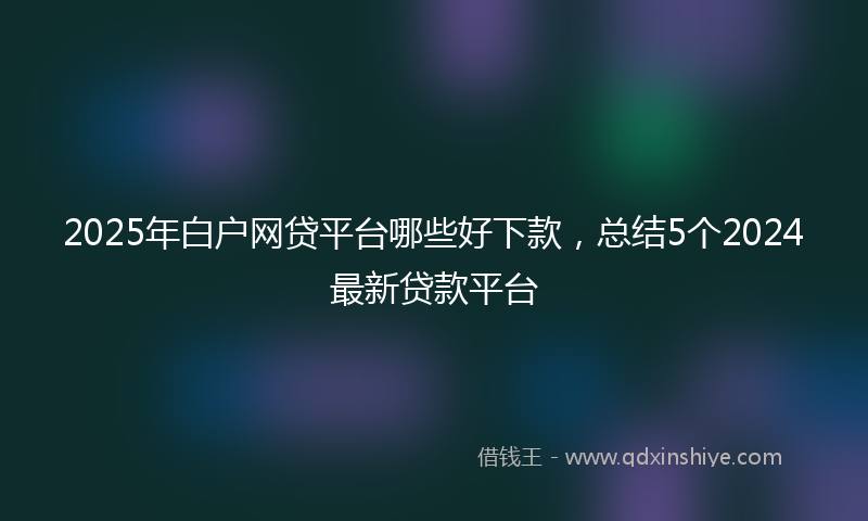 2025年白户网贷平台哪些好下款,总结5个2024最新贷款平台