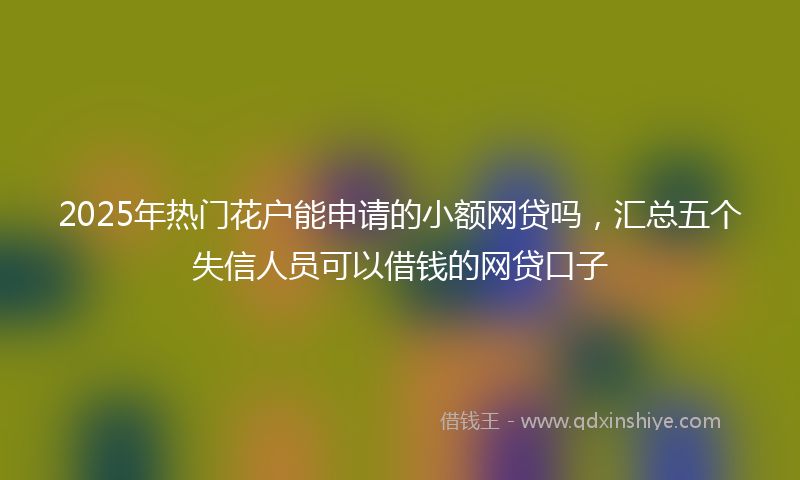 2025年热门花户能申请的小额网贷吗,汇总五个失信人员可以借钱的网贷口子