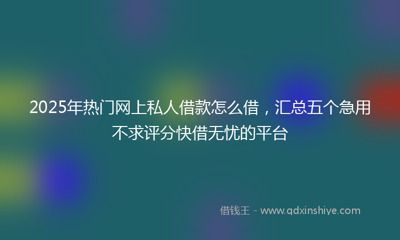 2025年热门网上私人借款怎么借，汇总五个急用不求评分快借无忧的平台