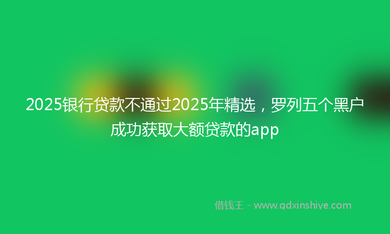 2025银行贷款不通过2025年精选，罗列五个黑户成功获取大额贷款的app