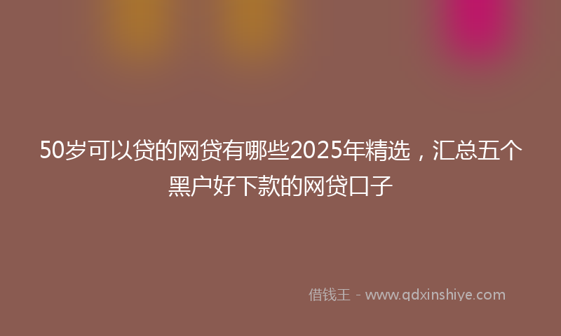 50岁可以贷的网贷有哪些2025年精选，汇总五个黑户好下款的网贷口子