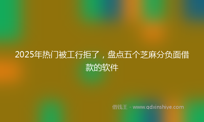 2025年热门被工行拒了,盘点五个芝麻分负面借款的软件