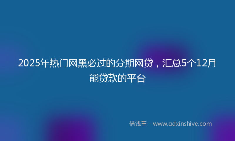 2025年热门网黑必过的分期网贷，汇总5个12月能贷款的平台