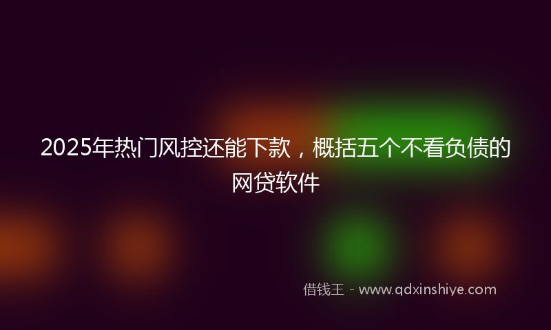 2025年热门风控还能下款，概括五个不看负债的网贷软件
