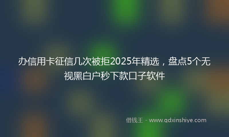 办信用卡征信几次被拒2025年精选，盘点5个无视黑白户秒下款口子软件