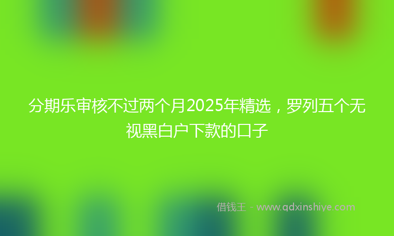 分期乐审核不过两个月2025年精选，罗列五个无视黑白户下款的口子