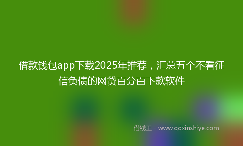 借款钱包app下载2025年推荐，汇总五个不看征信负债的网贷百分百下款软件