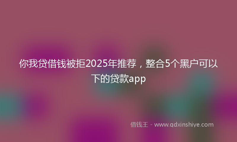 你我贷借钱被拒2025年推荐，整合5个黑户可以下的贷款app