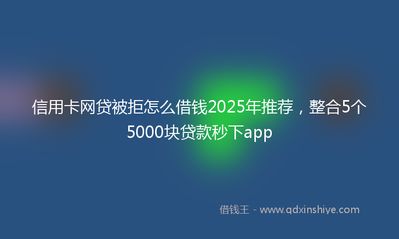 信用卡网贷被拒怎么借钱2025年推荐，整合5个5000块贷款秒下app