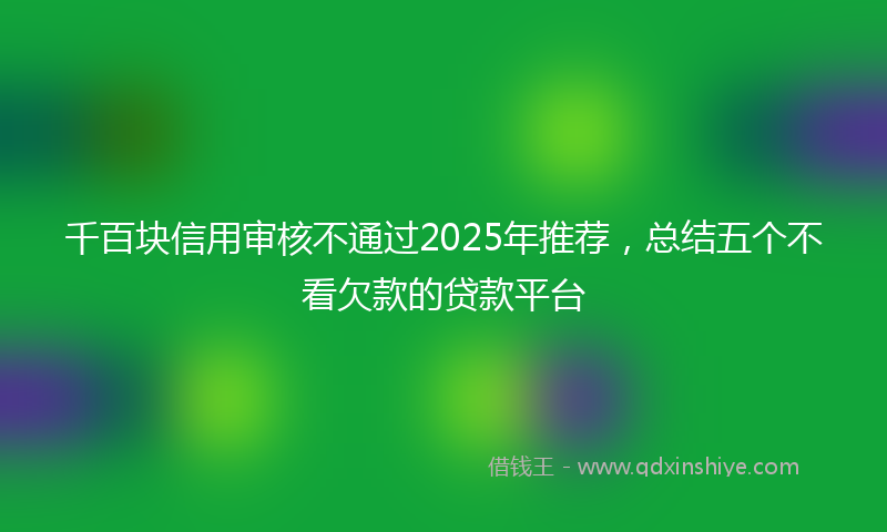 千百块信用审核不通过2025年推荐，总结五个不看欠款的贷款平台