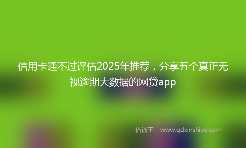 信用卡通不过评估2025年推荐，分享五个真正无视逾期大数据的网贷app