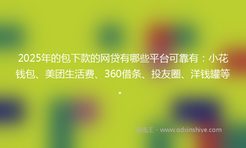 2025年的包下款的网贷有哪些平台可靠有：小花钱包、美团生活费、360借条、投友圈、洋钱罐等。