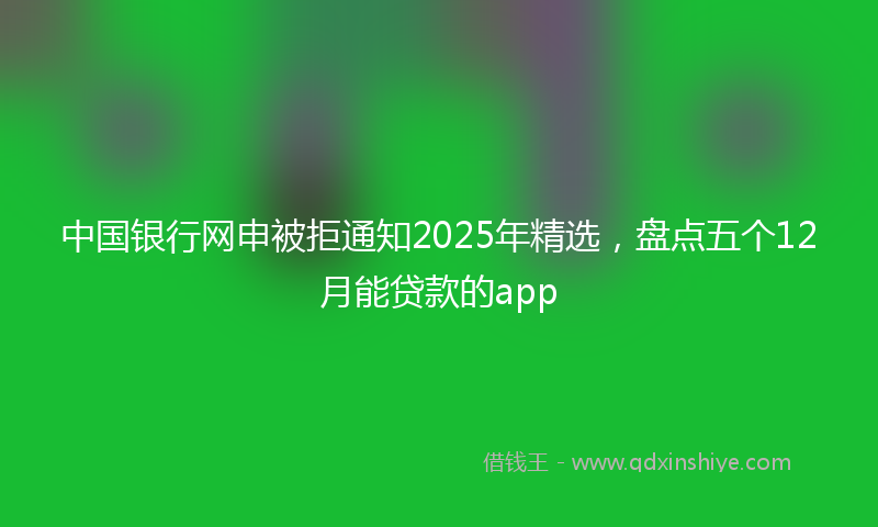中国银行网申被拒通知2025年精选，盘点五个12月能贷款的app