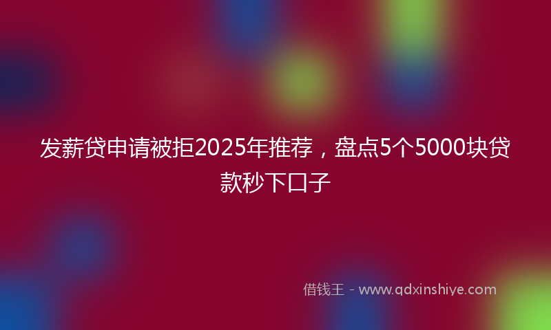 发薪贷申请被拒2025年推荐，盘点5个5000块贷款秒下口子