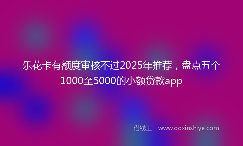 乐花卡有额度审核不过2025年推荐，盘点五个1000至5000的小额贷款app