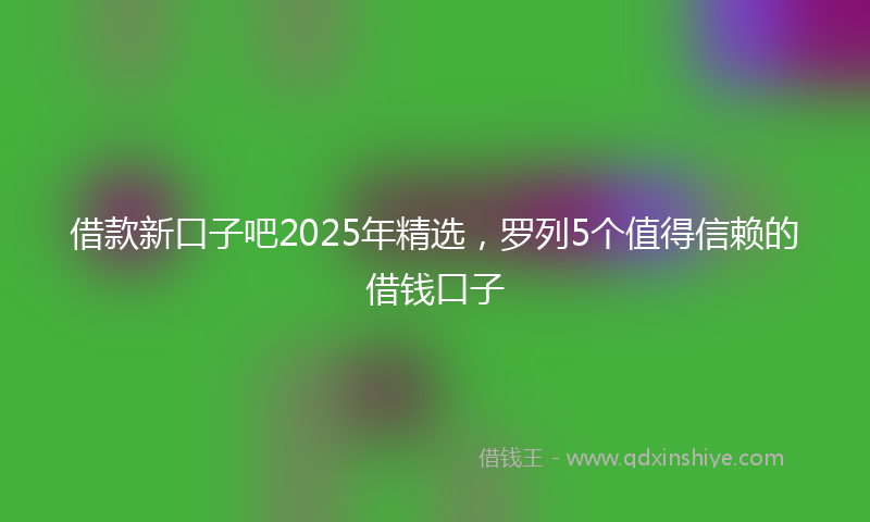 借款新口子吧2025年精选，罗列5个值得信赖的借钱口子