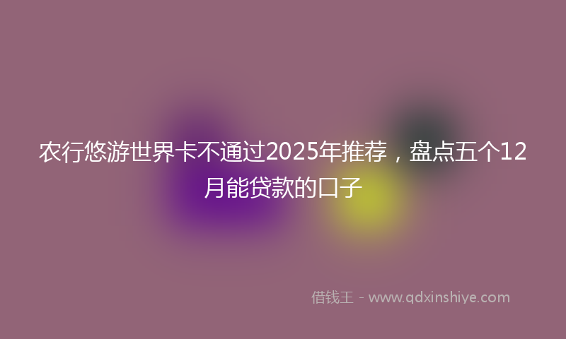 农行悠游世界卡不通过2025年推荐，盘点五个12月能贷款的口子