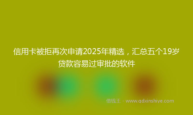 信用卡被拒再次申请2025年精选，汇总五个19岁贷款容易过审批的软件