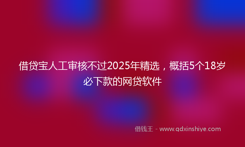 借贷宝人工审核不过2025年精选，概括5个18岁必下款的网贷软件