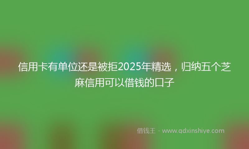 信用卡有单位还是被拒2025年精选，归纳五个芝麻信用可以借钱的口子