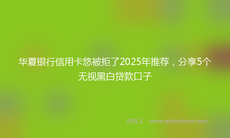 华夏银行信用卡悠被拒了2025年推荐，分享5个无视黑白贷款口子