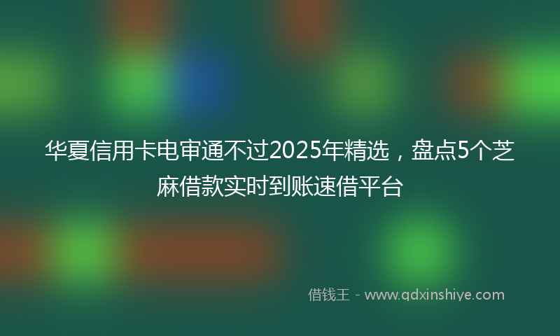 华夏信用卡电审通不过2025年精选，盘点5个芝麻借款实时到账速借平台