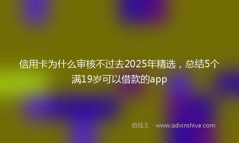 信用卡为什么审核不过去2025年精选，总结5个满19岁可以借款的app