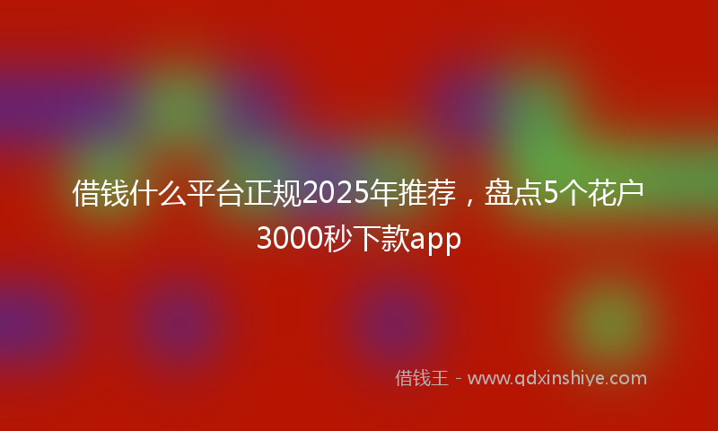借钱什么平台正规2025年推荐，盘点5个花户3000秒下款app