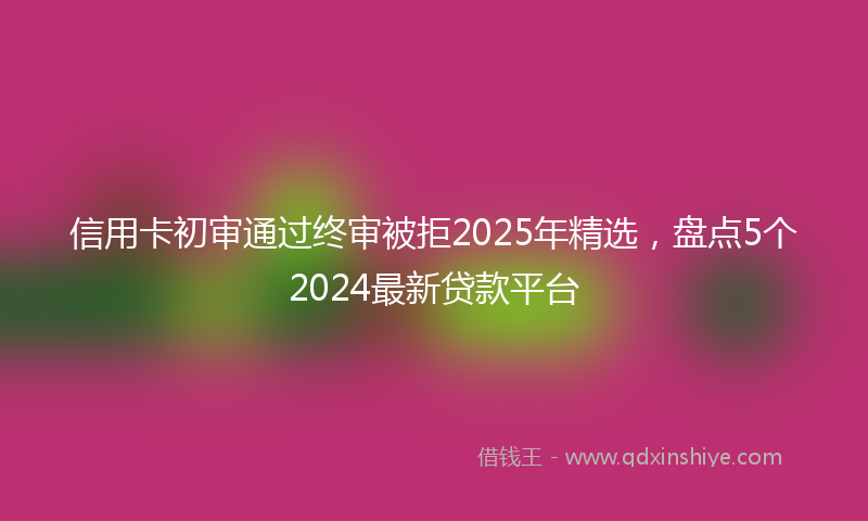 信用卡初审通过终审被拒2025年精选，盘点5个2024最新贷款平台