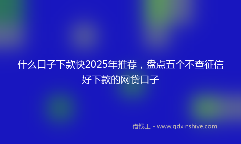 什么口子下款快2025年推荐，盘点五个不查征信好下款的网贷口子