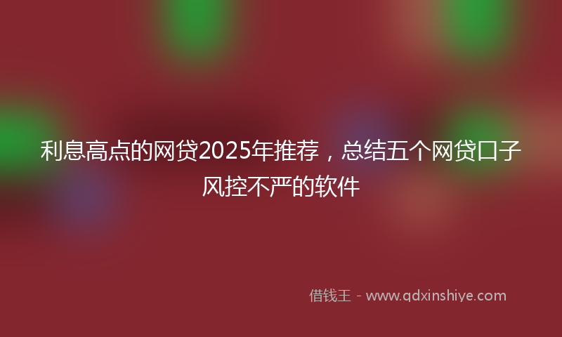利息高点的网贷2025年推荐，总结五个网贷口子风控不严的软件