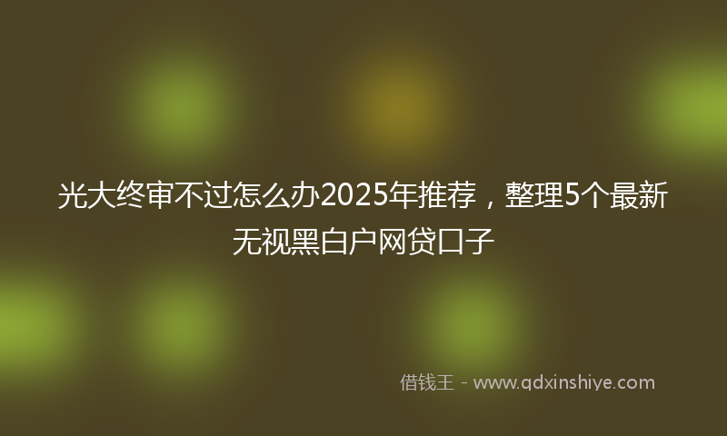 光大终审不过怎么办2025年推荐，整理5个最新无视黑白户网贷口子