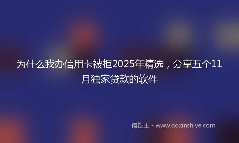 为什么我办信用卡被拒2025年精选，分享五个11月独家贷款的软件